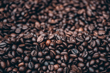 a heap of black coffee beans