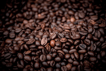 Fototapeta premium a heap of black coffee beans