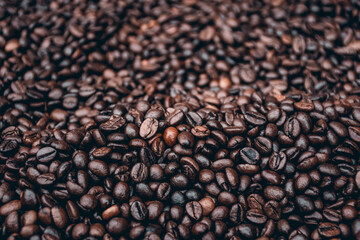 a heap of black coffee beans