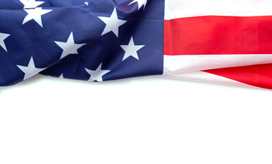 USA flag isolated on white background, can be use for Memorial Day, Labour Day, 4th of July etc