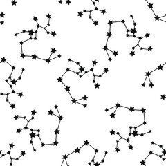 Sagittarius zodiac stars seamless pattern. Repeating Sagittarius sign with stars on a white background.
Design for textile, wallpaper, fabric, decor, clothing, scrapbooking.