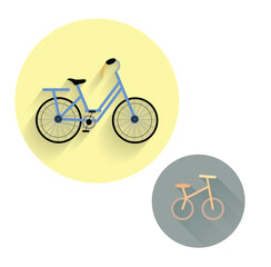 Obraz na płótnie Canvas Bicycle flat icon set with long shadow