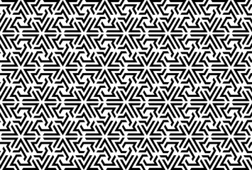 Triangle maze, labyrinth patter, black and white mosaic pattern, wrapping, textile, wallpaper, web, background