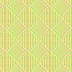 seamless pattern with watercolor ornament of stripes and cells