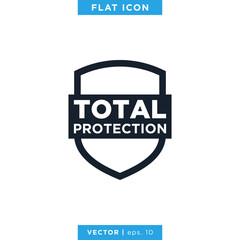 Shield, Total Protection Icon Vector Logo Design Template