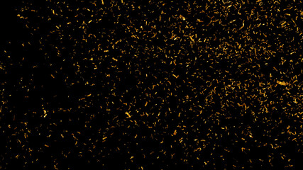 Fototapeta na wymiar shiny gold glitter confetti golden on black background, 3d rendering