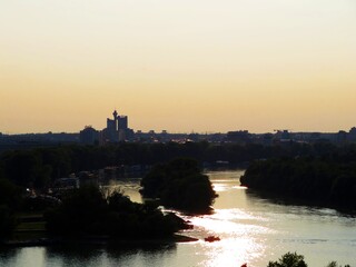 sunset over the river