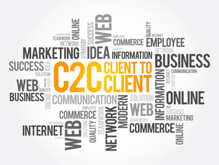 Fototapeta premium C2C - Client To Client word cloud, business concept background