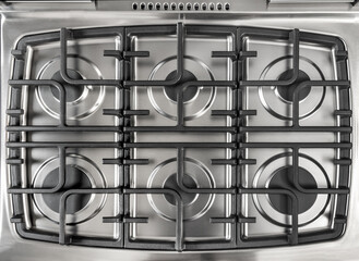 Clean gas stove 
Stainless steel stove with 6 burners