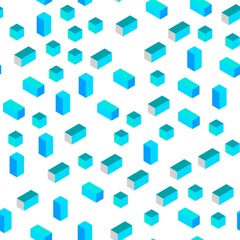 Light BLUE vector seamless, isometric layout with lines, rectangles. Beautiful illustration with rectangles and squares. Design for wallpaper, fabric makers.