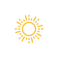 Sun icon flat vector illustration