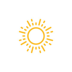 Sun icon flat vector illustration