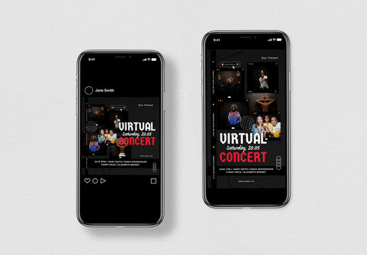 Virtual Concert Social Media Post Layout