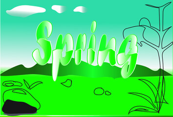 green grass and blue sky