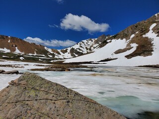 Obraz premium Frozen lake in the mountains