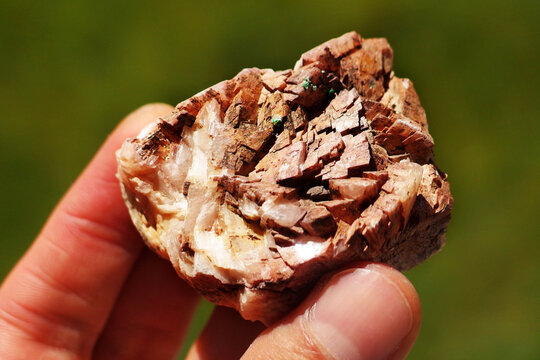 Siderite rock from Spain held in a hand