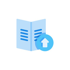 upload library icon in flat style. vector illustration for graphic design, website, UI isolated on white background. EPS 10