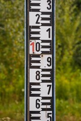 Stream gauge in river