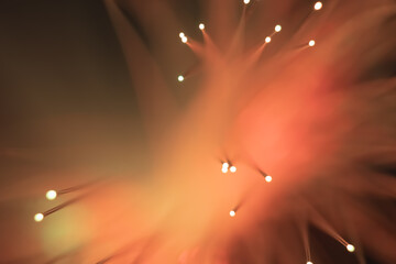 Abstract background. Fantastic fancy plants with colored branches with luminous dots at the ends....