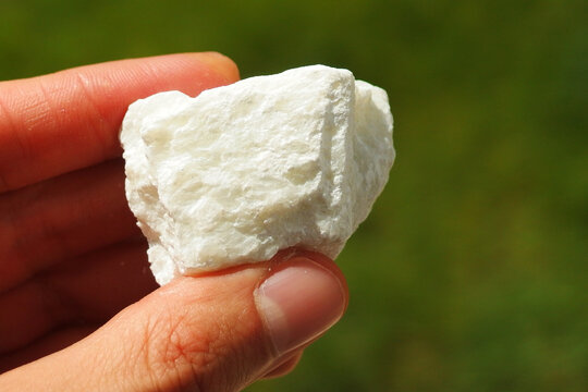 Talc mineral from Spain held in a hand