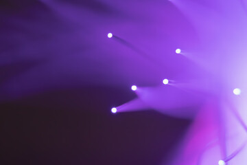 Abstract background. Fantastic fancy plants with colored branches with luminous dots at the ends....
