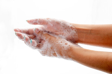 Fototapeta premium Washing hands with soap 
