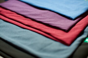 Colorful Cycling Collar T-Shirt's. Red, green, turquoise, burgundy and blue colors. Comfortable and useful basic design shirts.