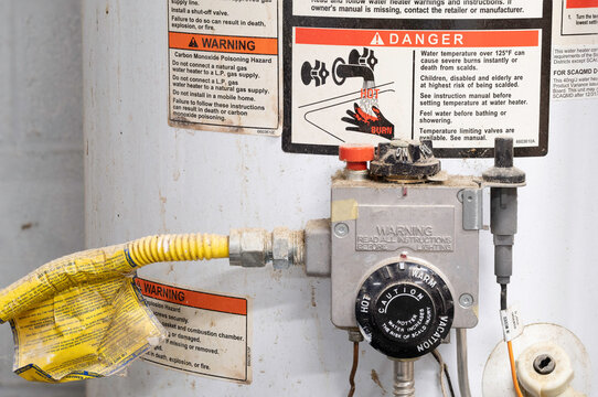 Close Up Of Thermostat On An Old Water Heater