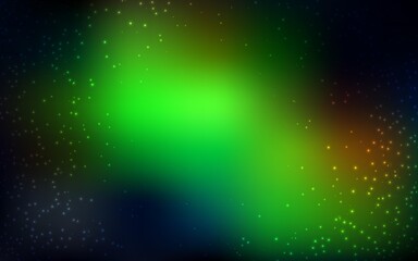 Dark Green, Yellow vector layout with cosmic stars. Shining colored illustration with bright astronomical stars. Pattern for astronomy websites.