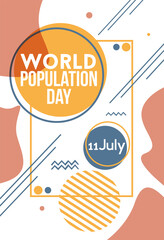 World Population Day, 11 July, Illustration,Poster Or banner Vector illustration.