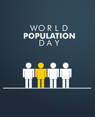 World Population Day, 11 July, Illustration,Poster Or banner Vector illustration.