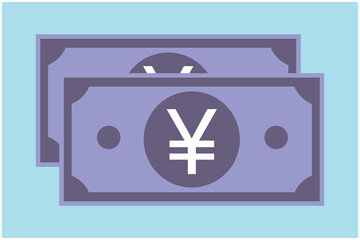 illustration of a cross, Yen, Yuan or Renminbi currency icon or logo vector on a bank. Can be used for Web, Mobile, Infographic and Print. EPS 10 Vector illustration.