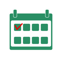 Calendar icon, modern flat design color sign vector, isolated in white background. eps 10