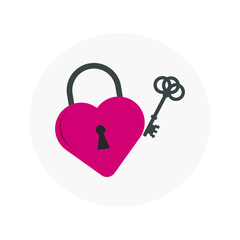 Heart Padlock And Key. eps 10