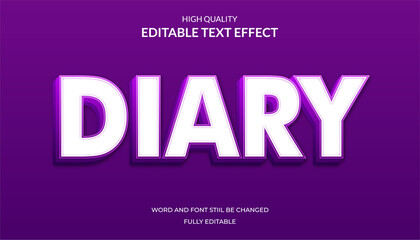 diary text effect.