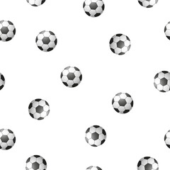 Seamless pattern football balls background. Soccer vector illustration isolated on white background
