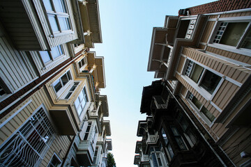 The historical buildings in Istanbul. restored houses.