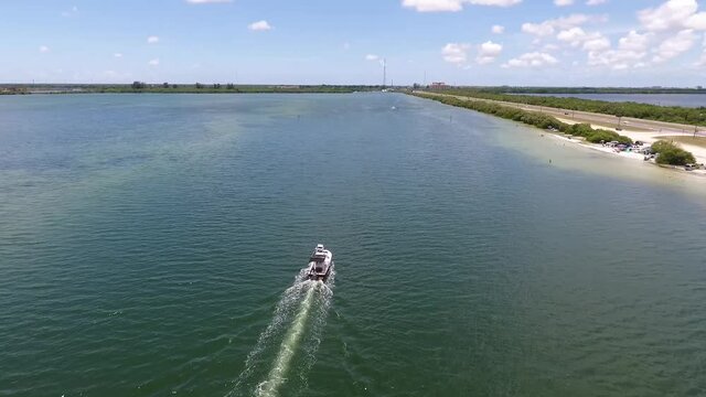 Boat Cruising the channel out on the gandy bridge