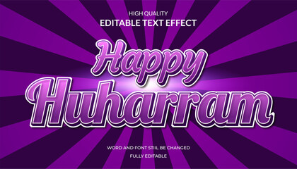 happy muharram text effect.