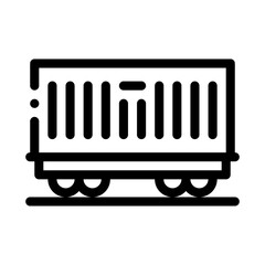 carriage container transportation icon vector. carriage container transportation sign. isolated contour symbol illustration