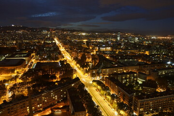 Fototapeta na wymiar Barcelona panorama night 