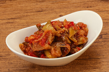 Caucasian vegan cuisine - ajapsandali with vegetables