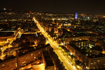 Fototapeta na wymiar Barcelona panorama night