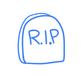 Stylized Cartoon Tombstone Doodle