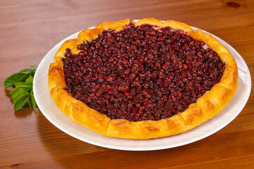 Homemade Pie with sweet cowberry