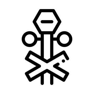railroad crossing icon vector. railroad crossing sign. isolated contour symbol illustration