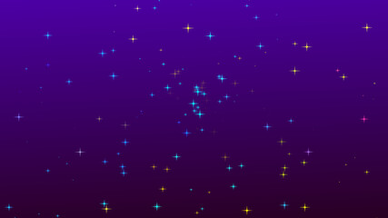 Christmas colorful starry on purple gradient background.
