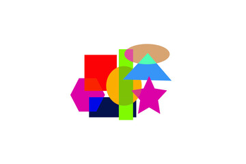 Vector colorful diffrent types of shapes for kids knowledge art.