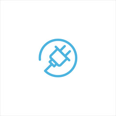 electrical plug icon flat vector logo design trendy