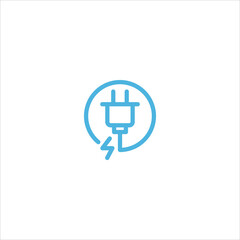 electrical plug icon flat vector logo design trendy